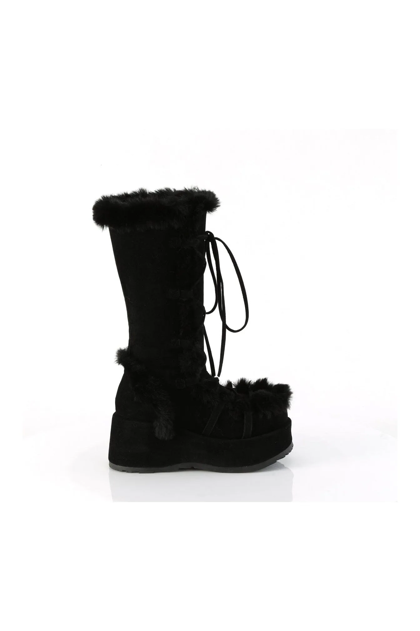 CUBBY-311 Black Vegan Suede Knee Boot