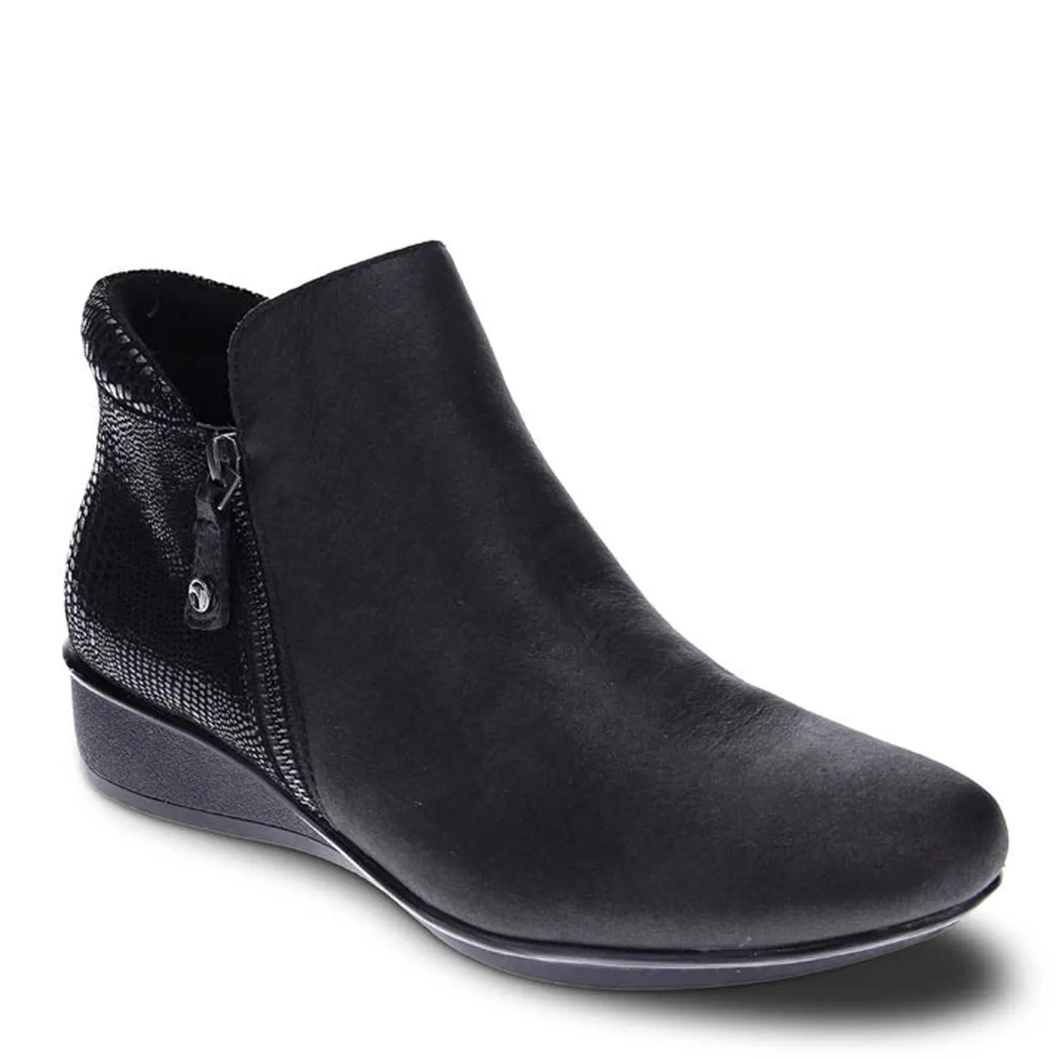 DAMASCUS - ONYX BLACK LIZARD LEATHER ANKLE BOOTS