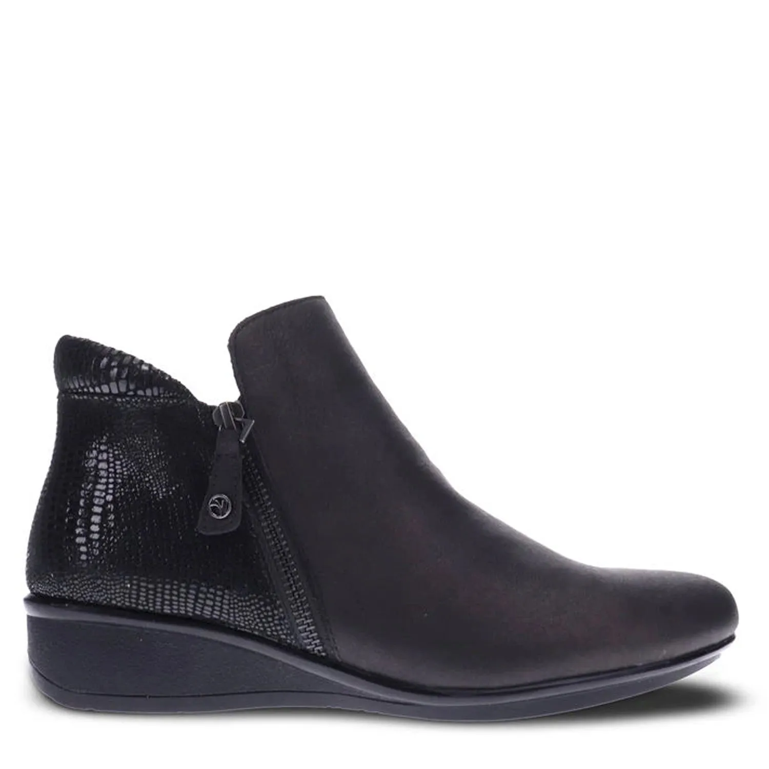 DAMASCUS - ONYX BLACK LIZARD LEATHER ANKLE BOOTS