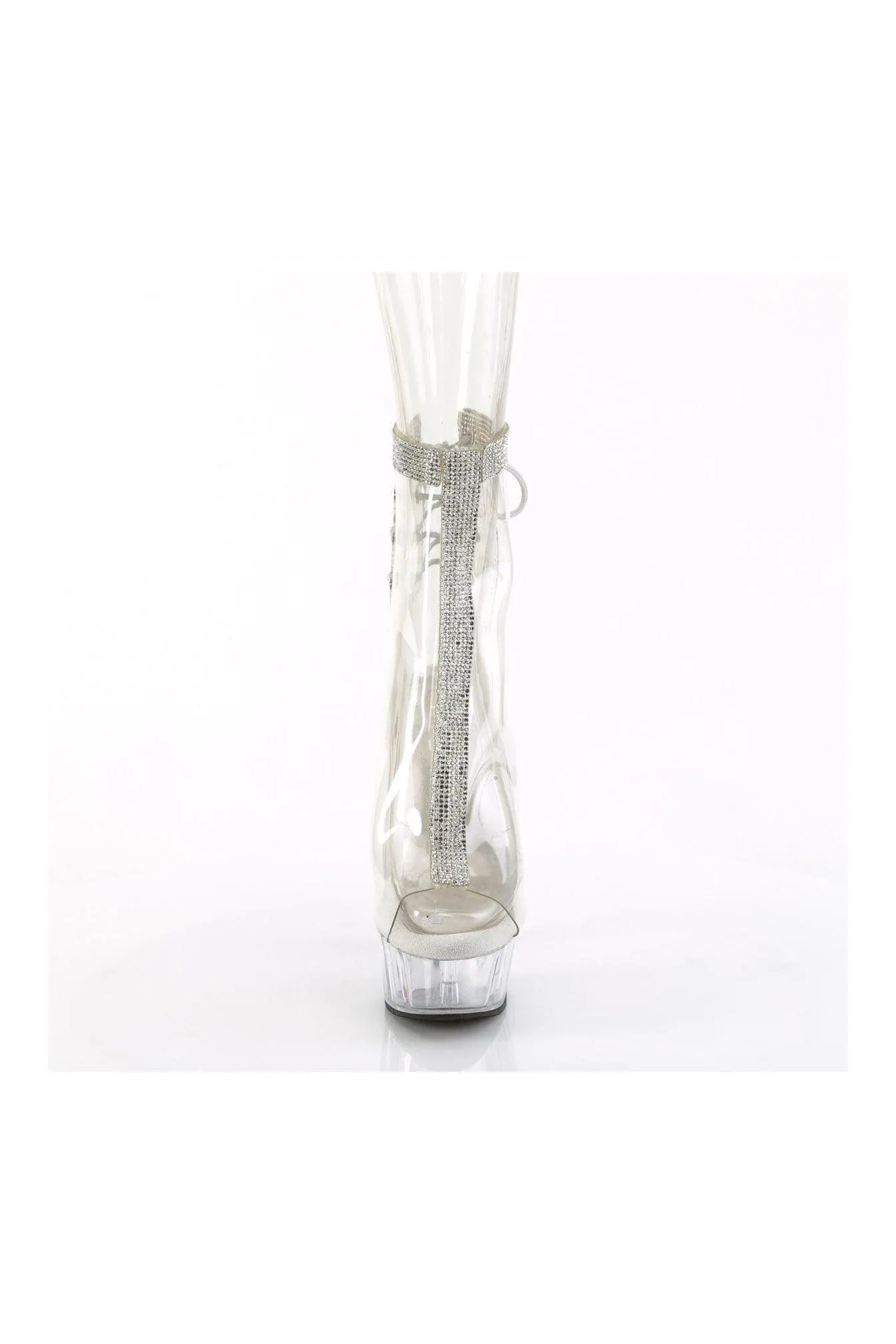 DELIGHT-1018C-2RS Clear Vinyl Ankle Boot
