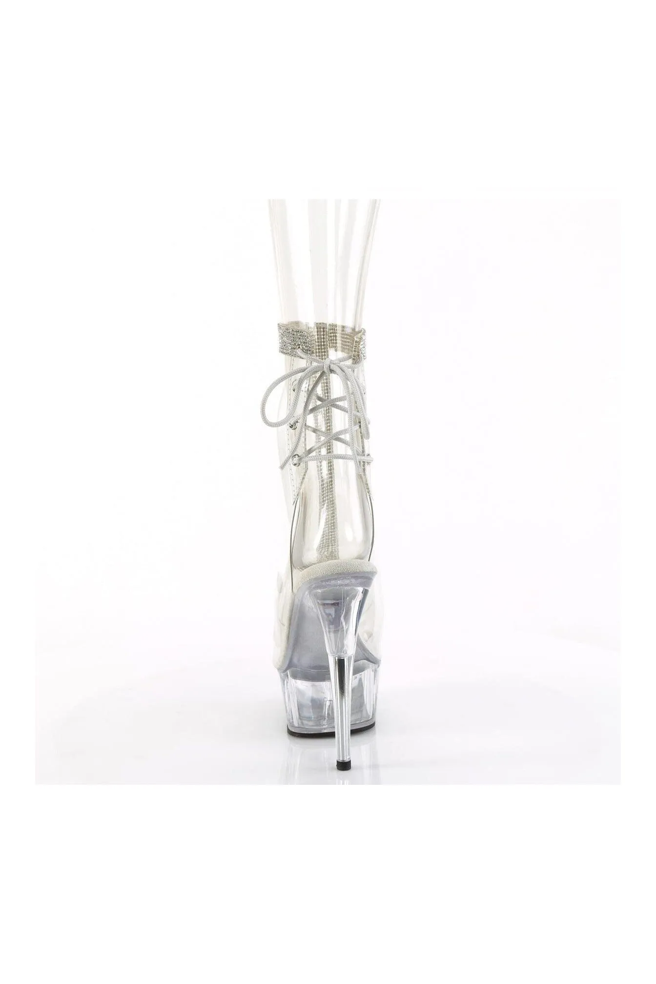 DELIGHT-1018C-2RS Clear Vinyl Ankle Boot