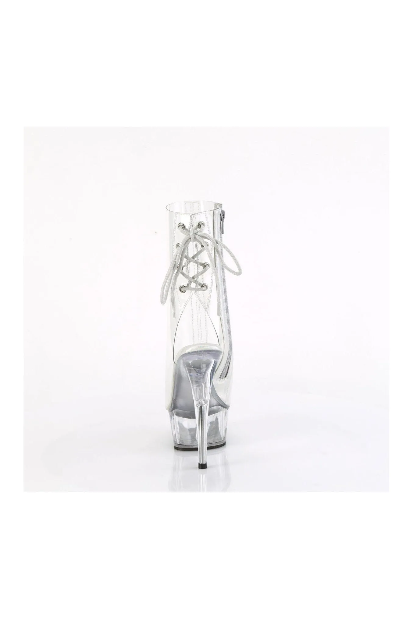 DELIGHT-1018C Clear Vinyl Ankle Boot