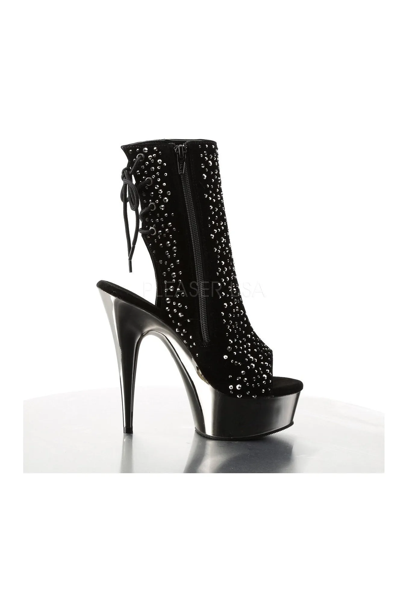DELIGHT-1018RS Platform Boot  | Black Velvet