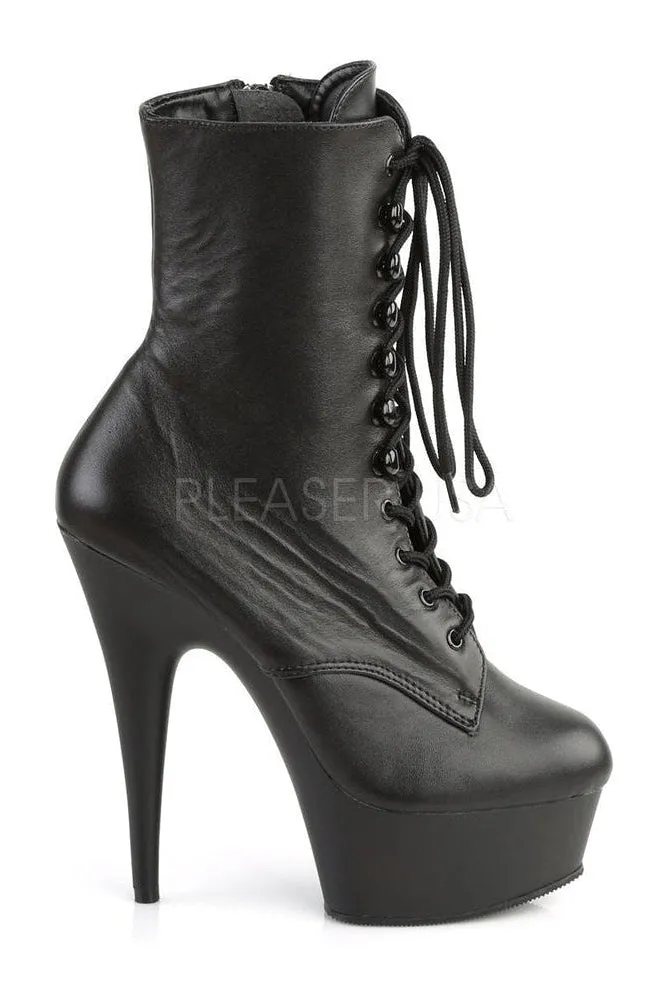 DELIGHT-1020 Platform Boot  | Black Genuine Leather