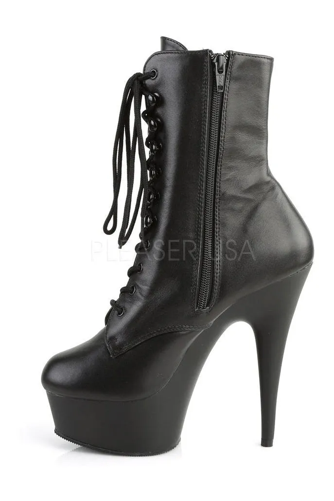 DELIGHT-1020 Platform Boot  | Black Genuine Leather