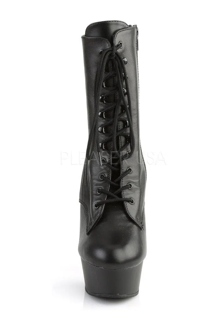 DELIGHT-1020 Platform Boot  | Black Genuine Leather