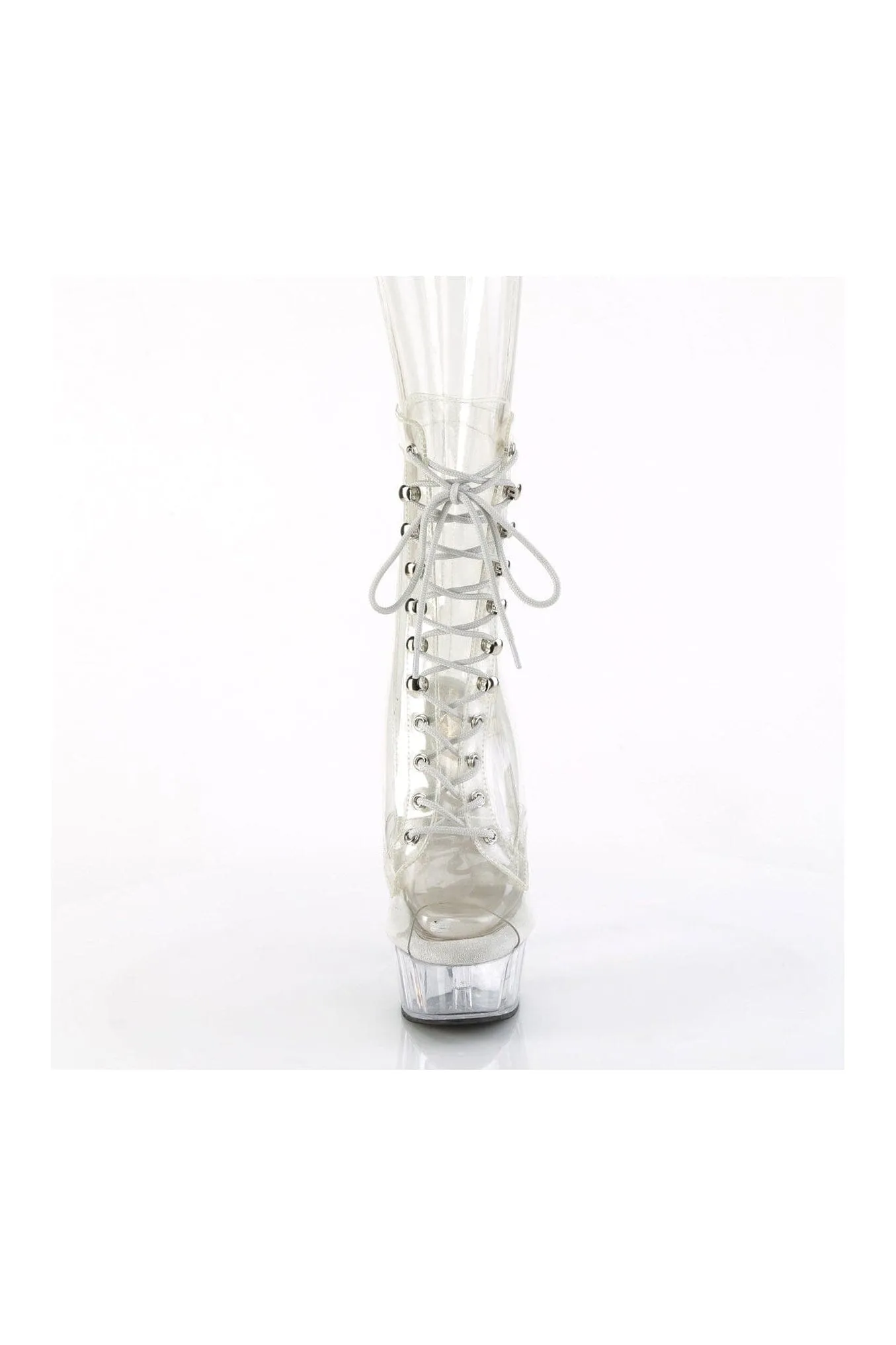 DELIGHT-1021C Clear Vinyl Ankle Boot