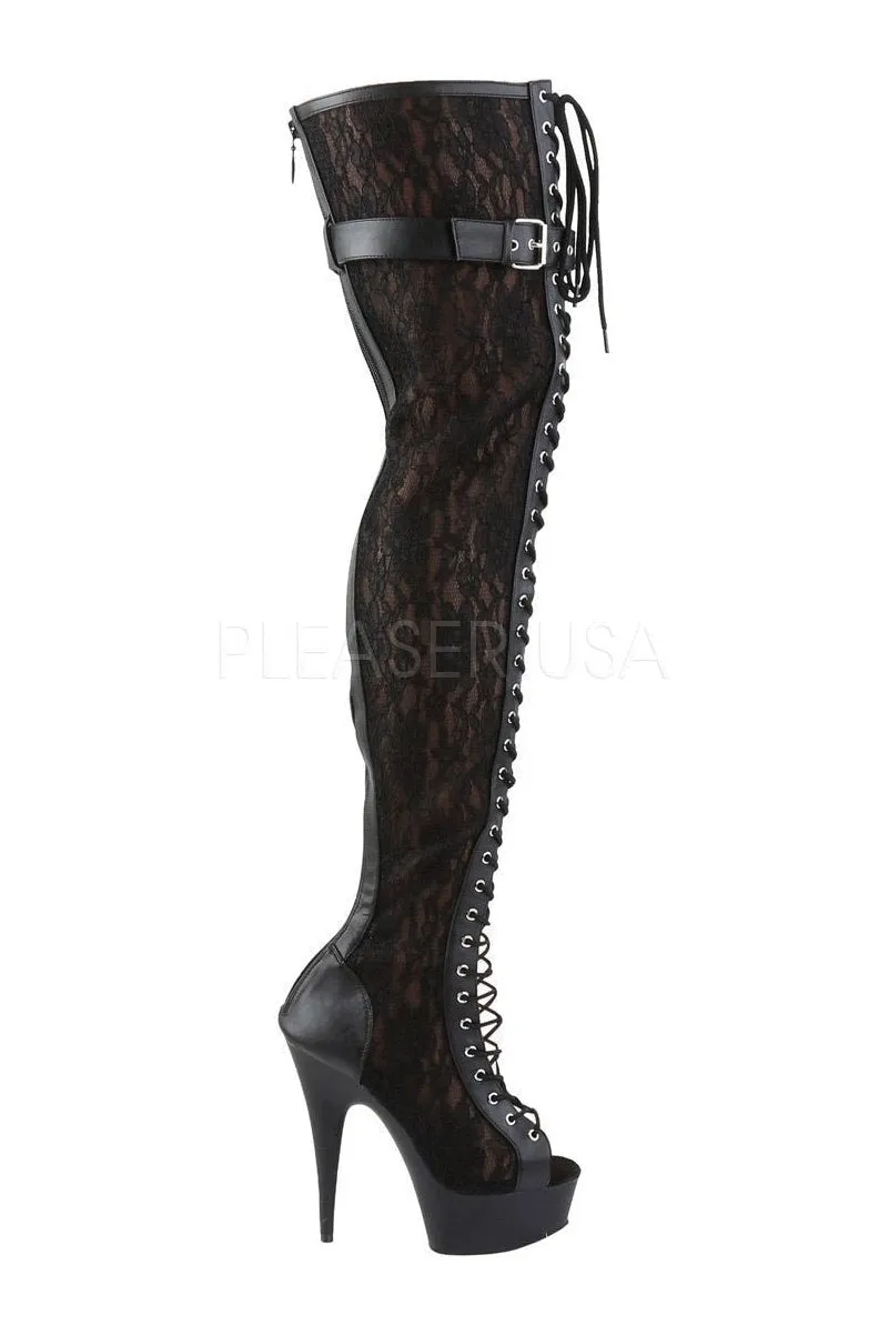 DELIGHT-3025ML Platform Boot  | Black Mesh