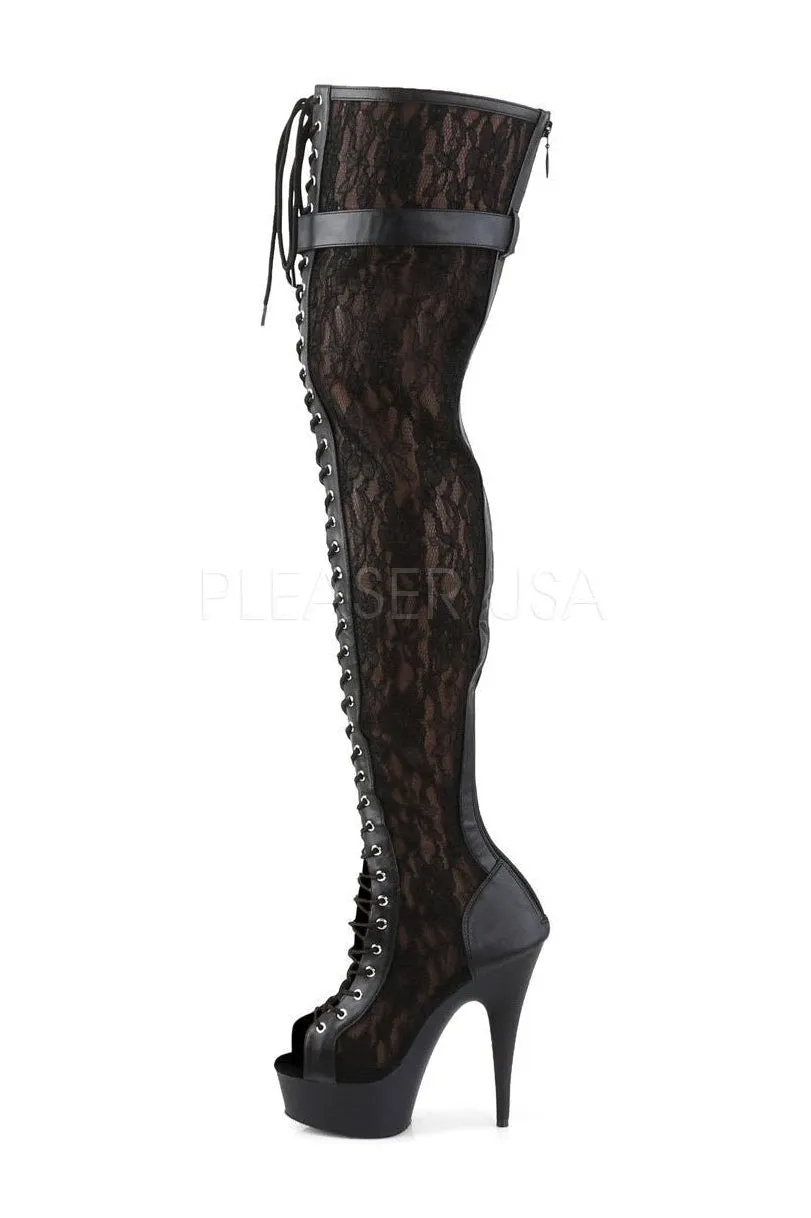 DELIGHT-3025ML Platform Boot  | Black Mesh