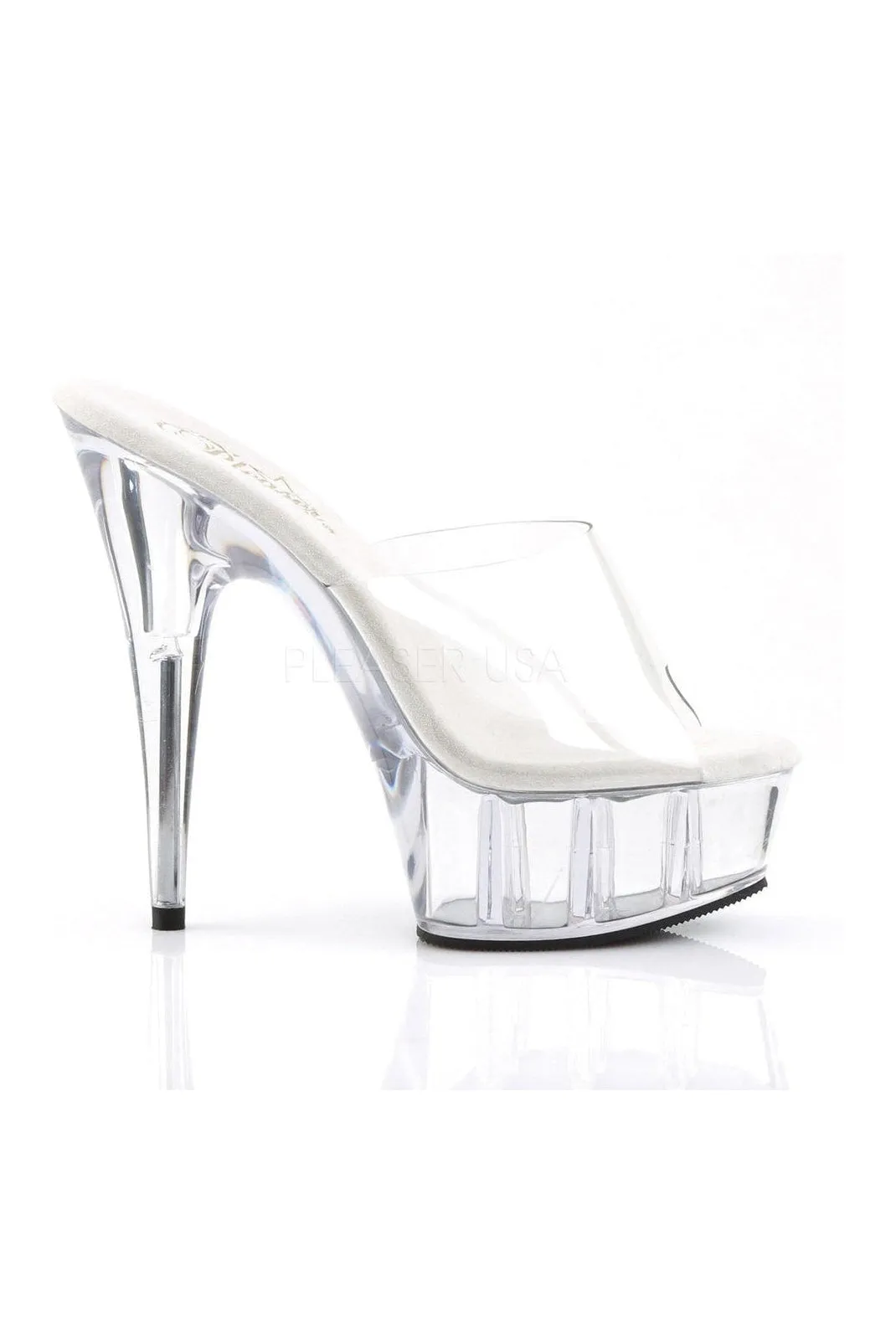 DELIGHT-601 Platform Slide  | Clear Vinyl