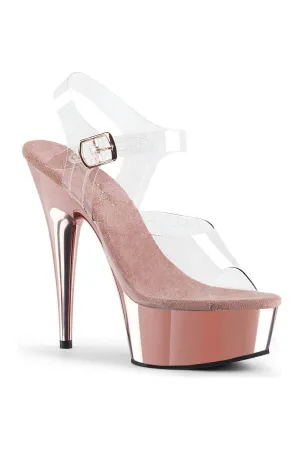 DELIGHT-608 Platform Sandal  | Clear Vinyl