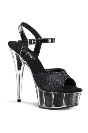 DELIGHT-609-5G Sandal | Black Glitter