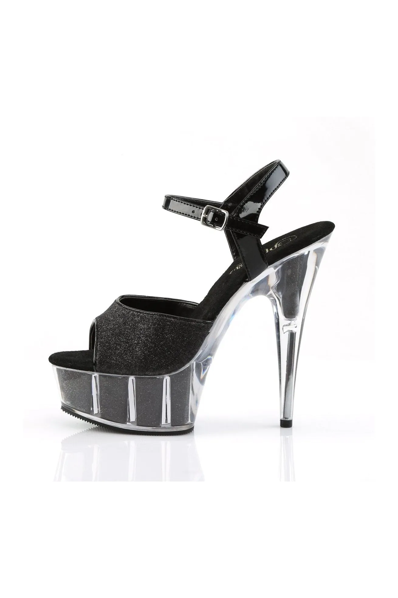 DELIGHT-609-5G Sandal | Black Glitter