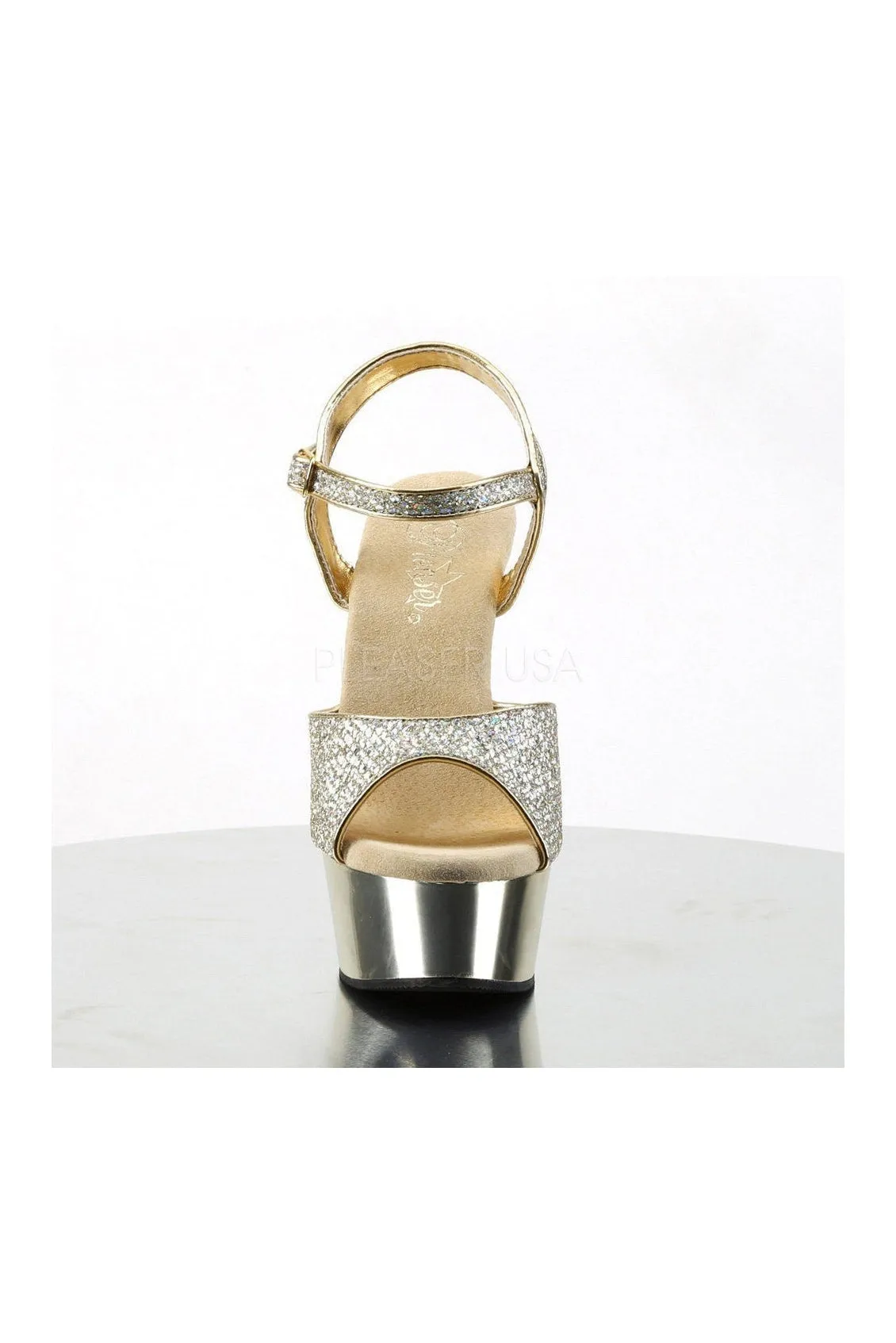 DELIGHT-609G Platform Sandal  | Gold Glitter