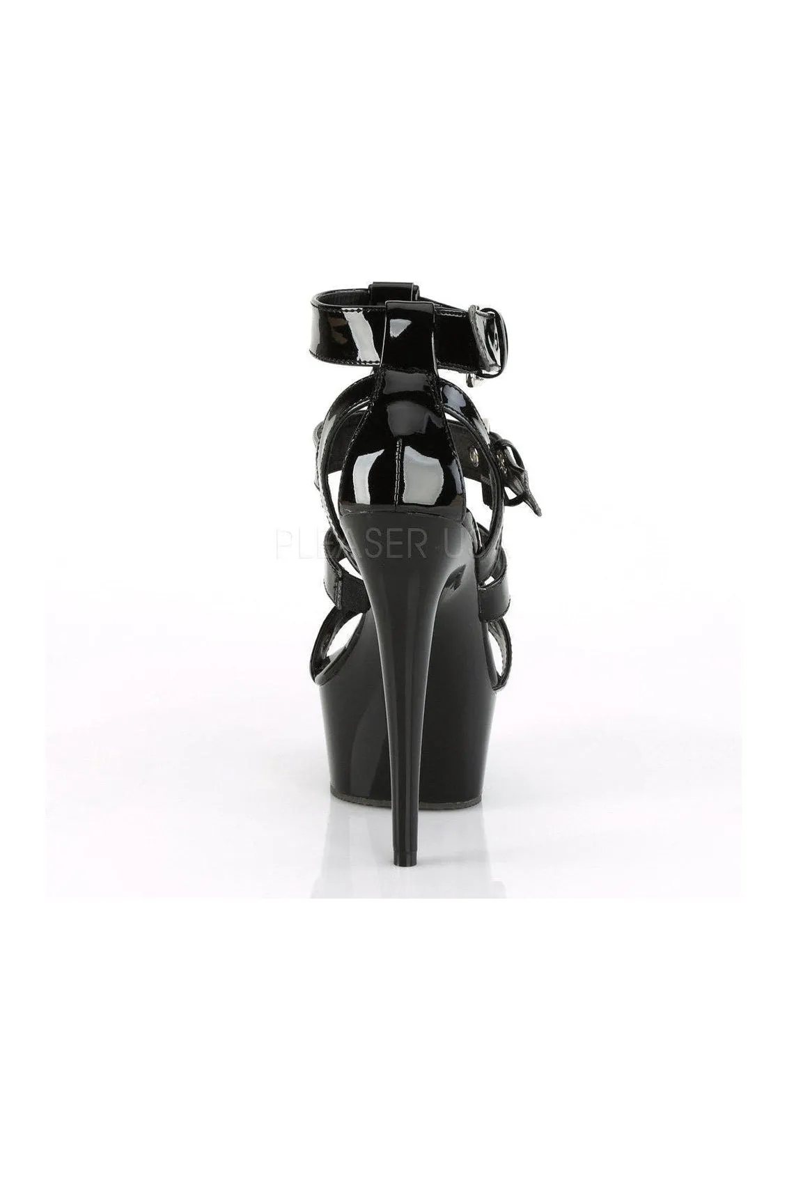 DELIGHT-658 Platform Sandal | Black Patent