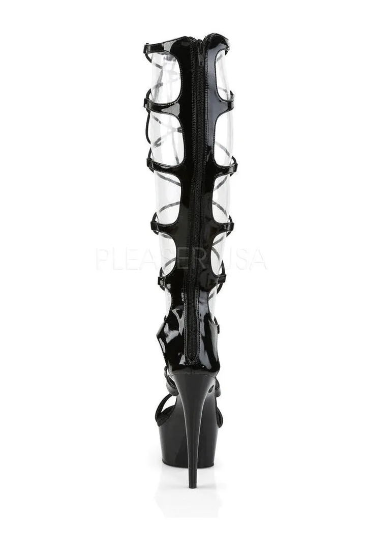 DELIGHT-698 Platform Sandal  | Black Patent