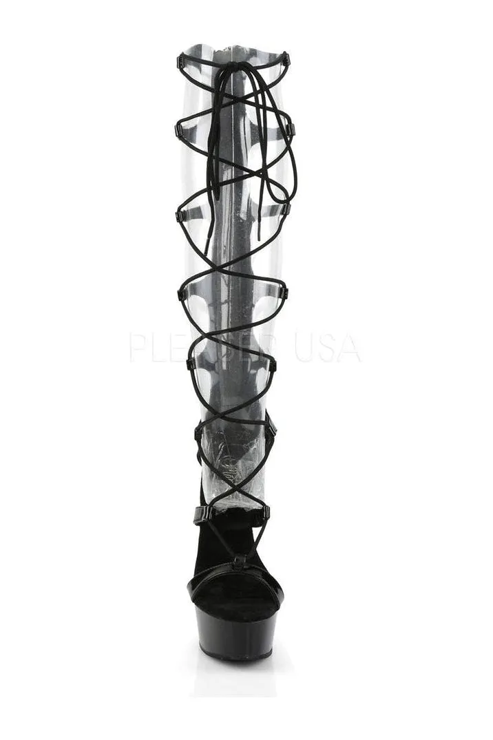 DELIGHT-698 Platform Sandal  | Black Patent