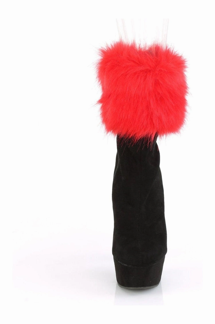 DELIGHT-1000 Exotic Boot | Black Faux Suede