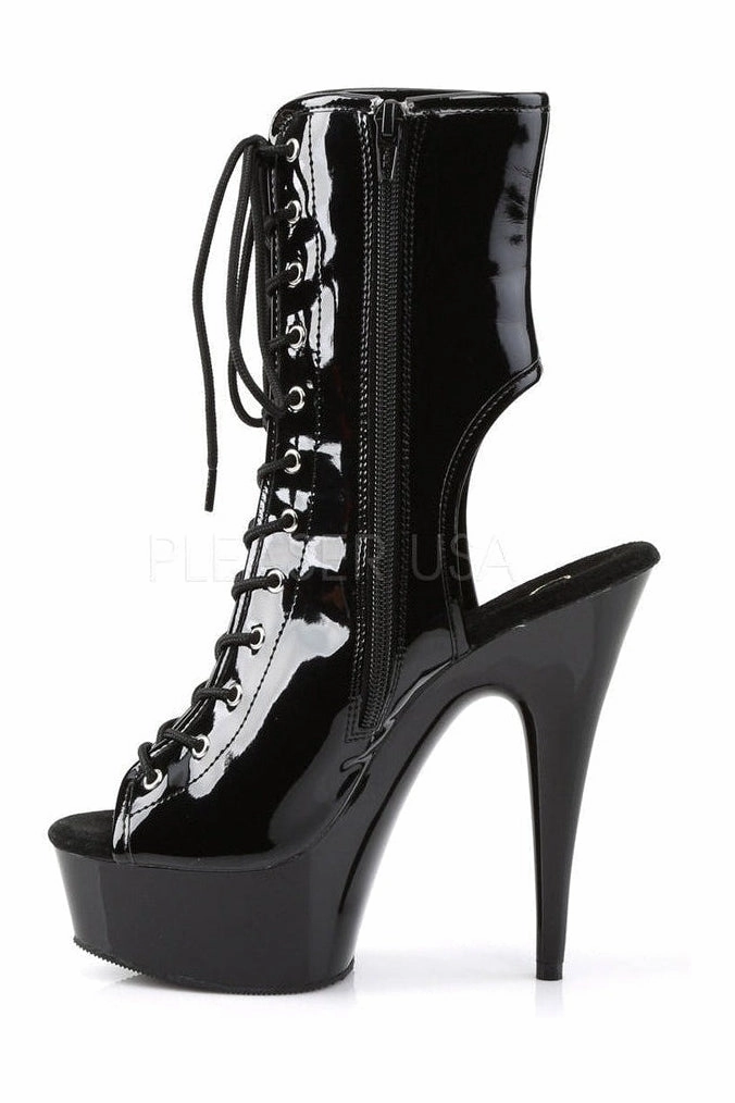 DELIGHT-1016 Platform Boot  | Black Patent