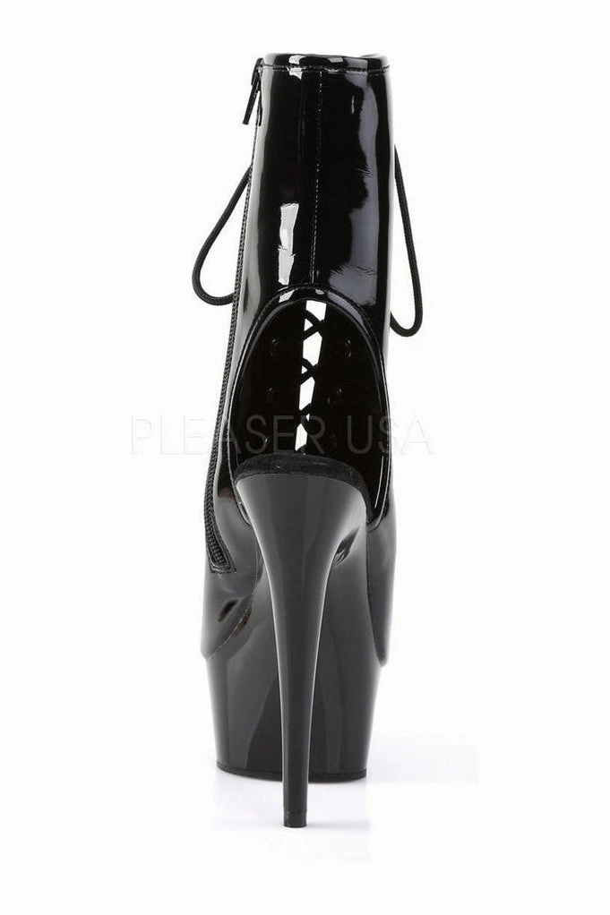 DELIGHT-1016 Platform Boot  | Black Patent