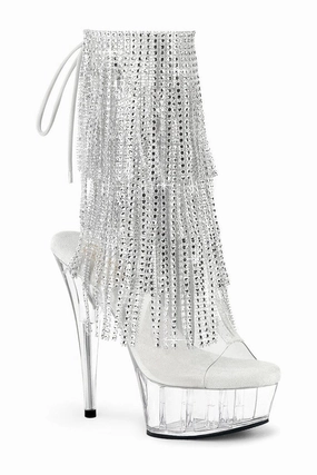 DELIGHT-1017RSF Clear Vinyl Ankle Boot