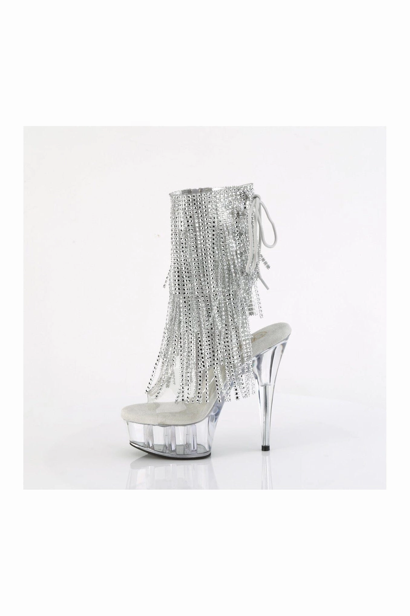 DELIGHT-1017RSF Clear Vinyl Ankle Boot