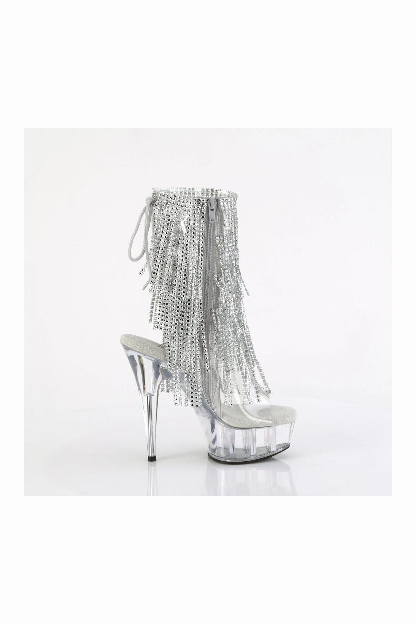 DELIGHT-1017RSF Clear Vinyl Ankle Boot