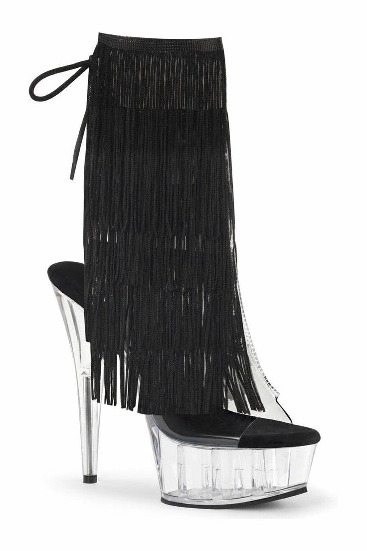 DELIGHT-1017TF Platform Boot  | Black Vinyl