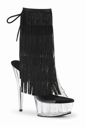 DELIGHT-1017TF Platform Boot  | Black Vinyl