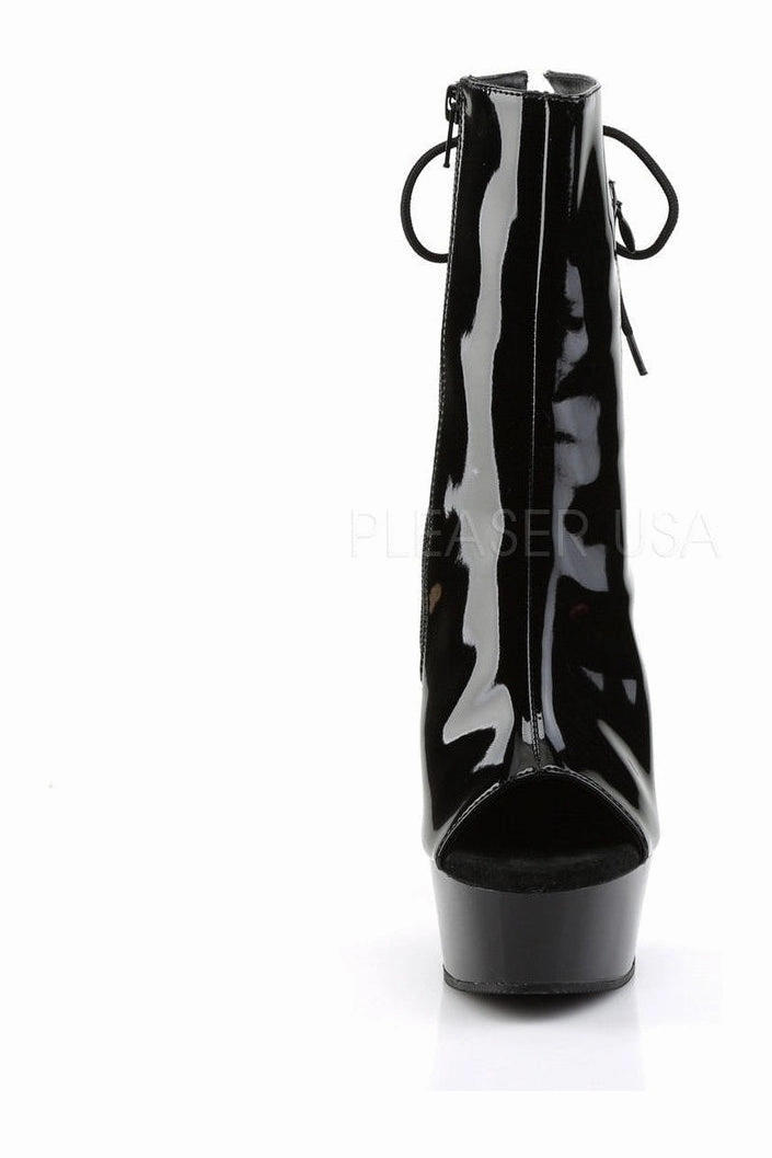 DELIGHT-1018 Platform Boot  | Black Patent