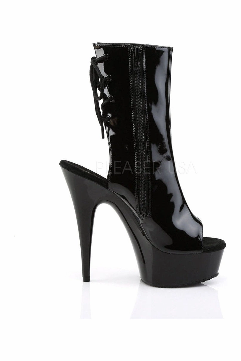 DELIGHT-1018 Platform Boot  | Black Patent