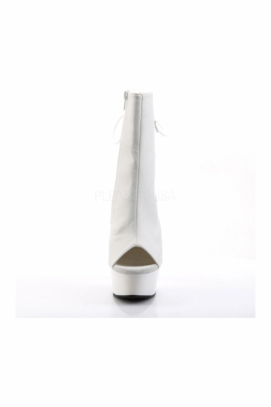DELIGHT-1018 Platform Boot  | White Faux Leather