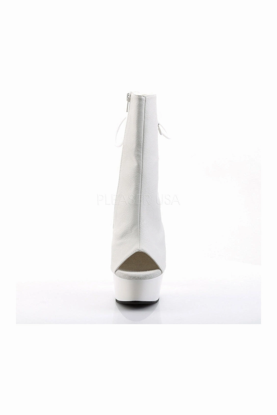 DELIGHT-1018 Platform Boot  | White Faux Leather