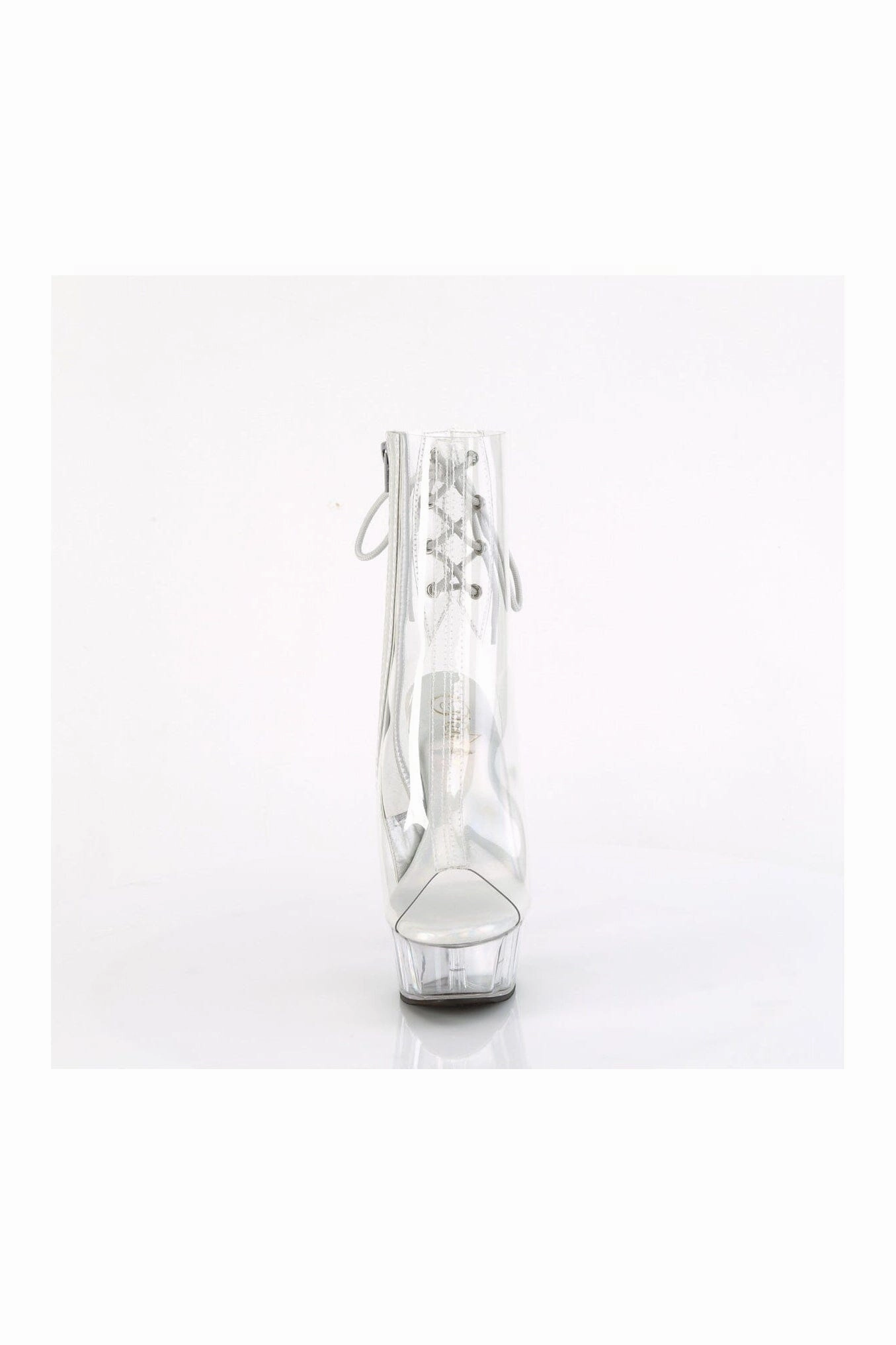 DELIGHT-1018C Clear Vinyl Ankle Boot
