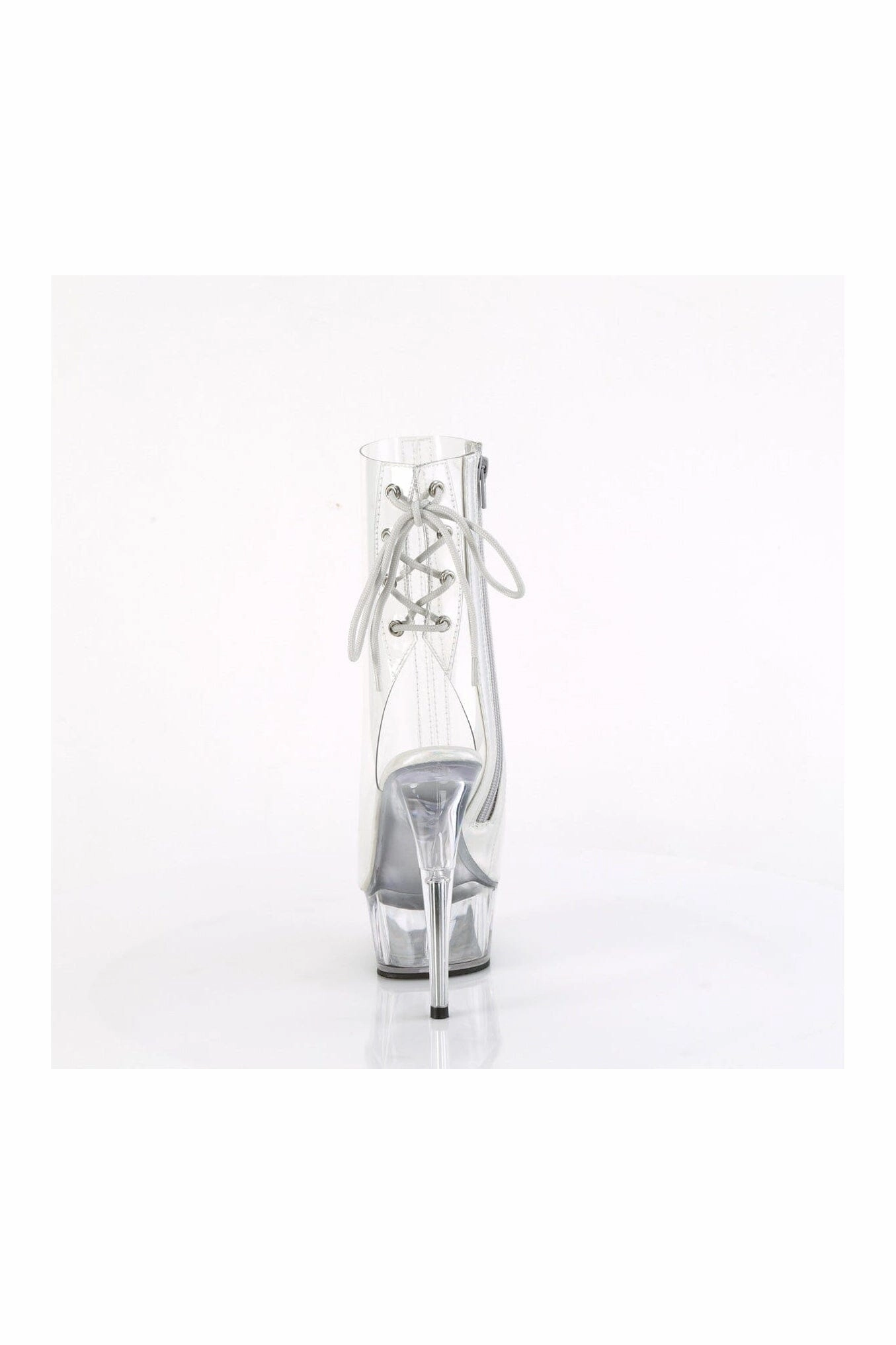 DELIGHT-1018C Clear Vinyl Ankle Boot