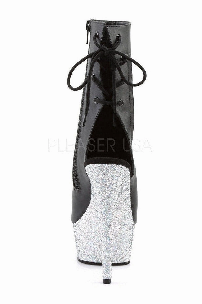 DELIGHT-1018LG Platform Boot | Black Faux Leather