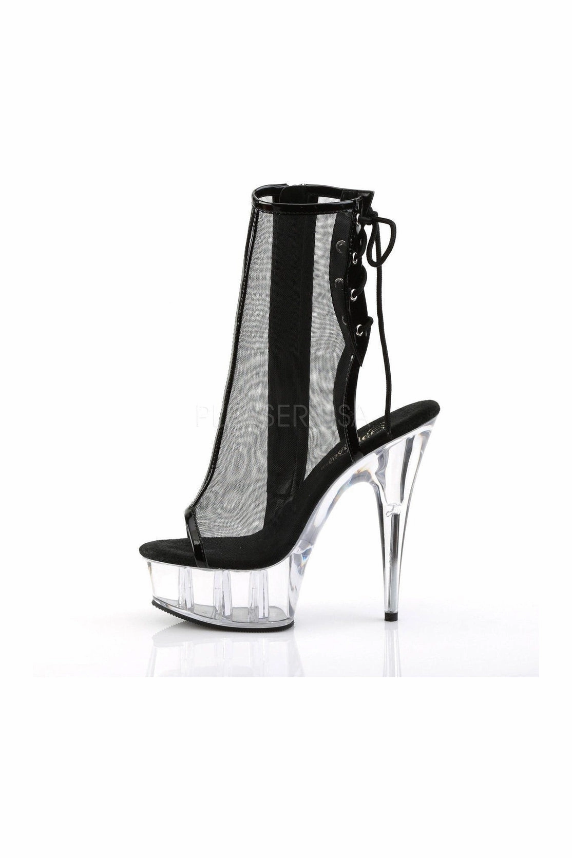 DELIGHT-1018MSH Platform Boot  | Black Mesh
