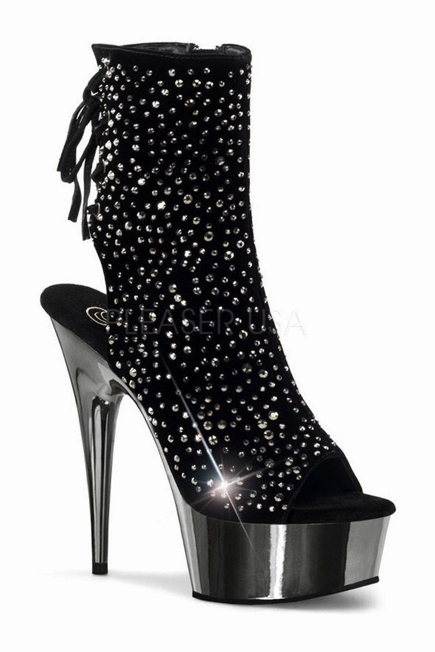 DELIGHT-1018RS Platform Boot  | Black Velvet
