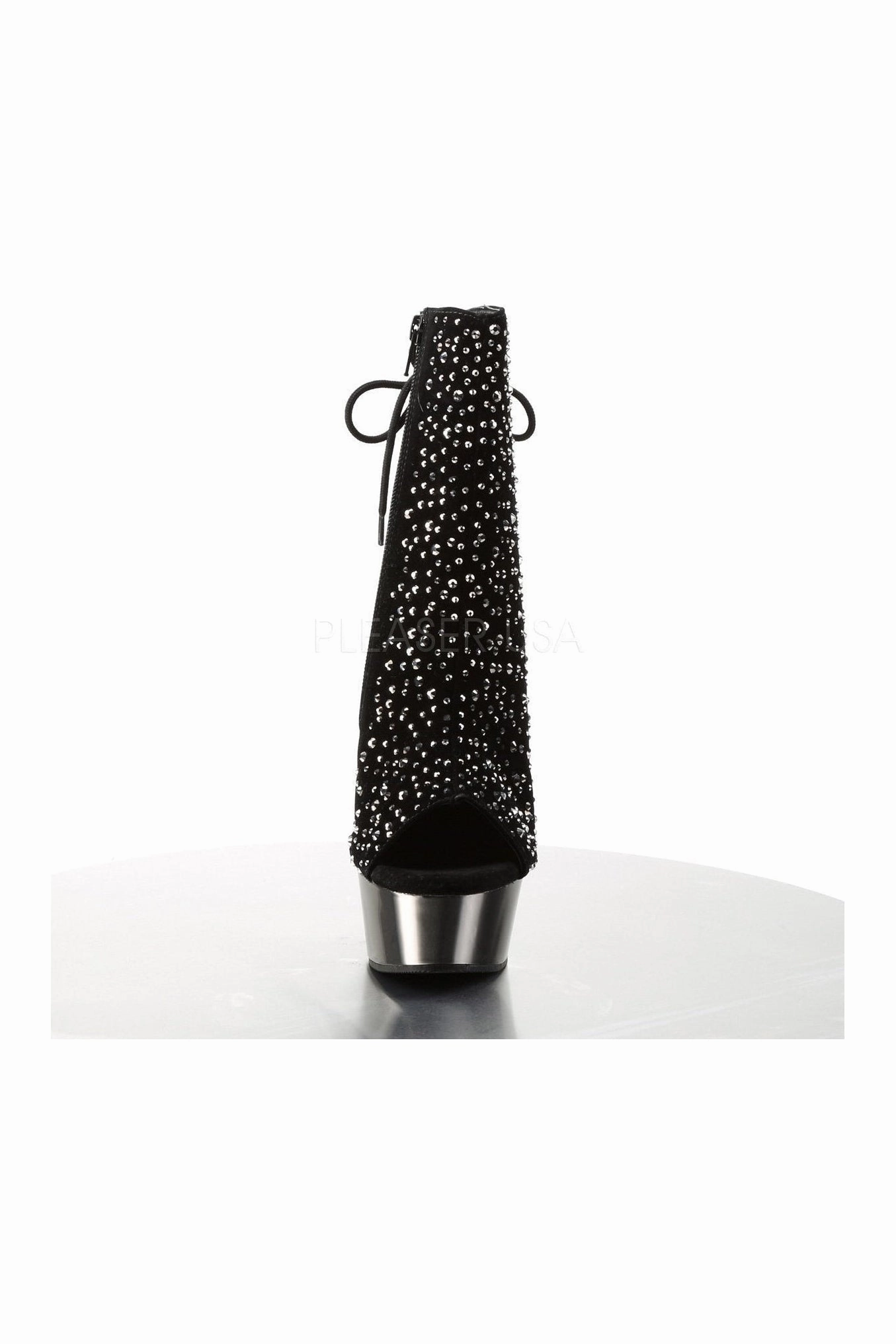 DELIGHT-1018RS Platform Boot  | Black Velvet