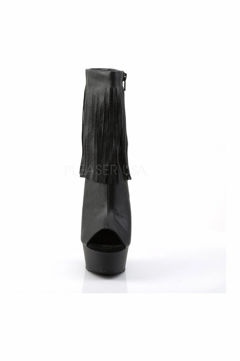 DELIGHT-1019 Platform Boot  | Black Faux Leather