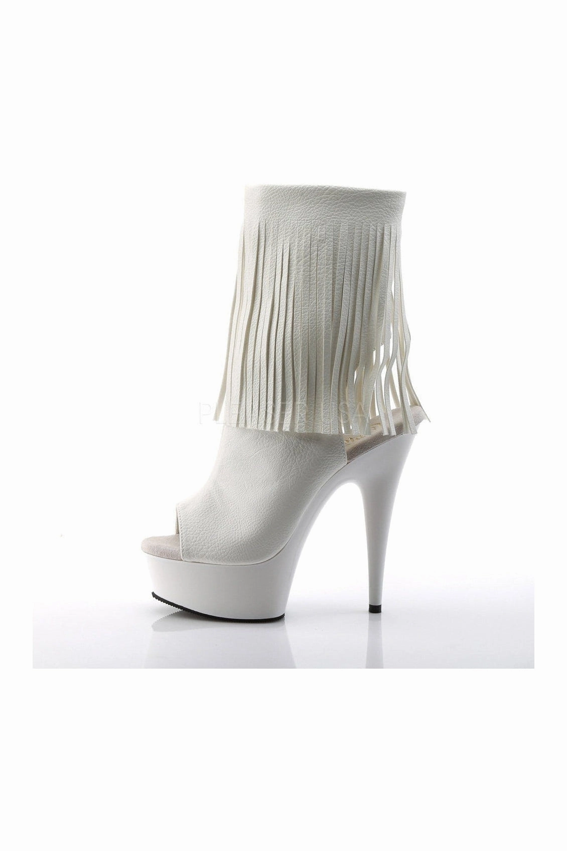 DELIGHT-1019 Platform Boot  | White Faux Leather