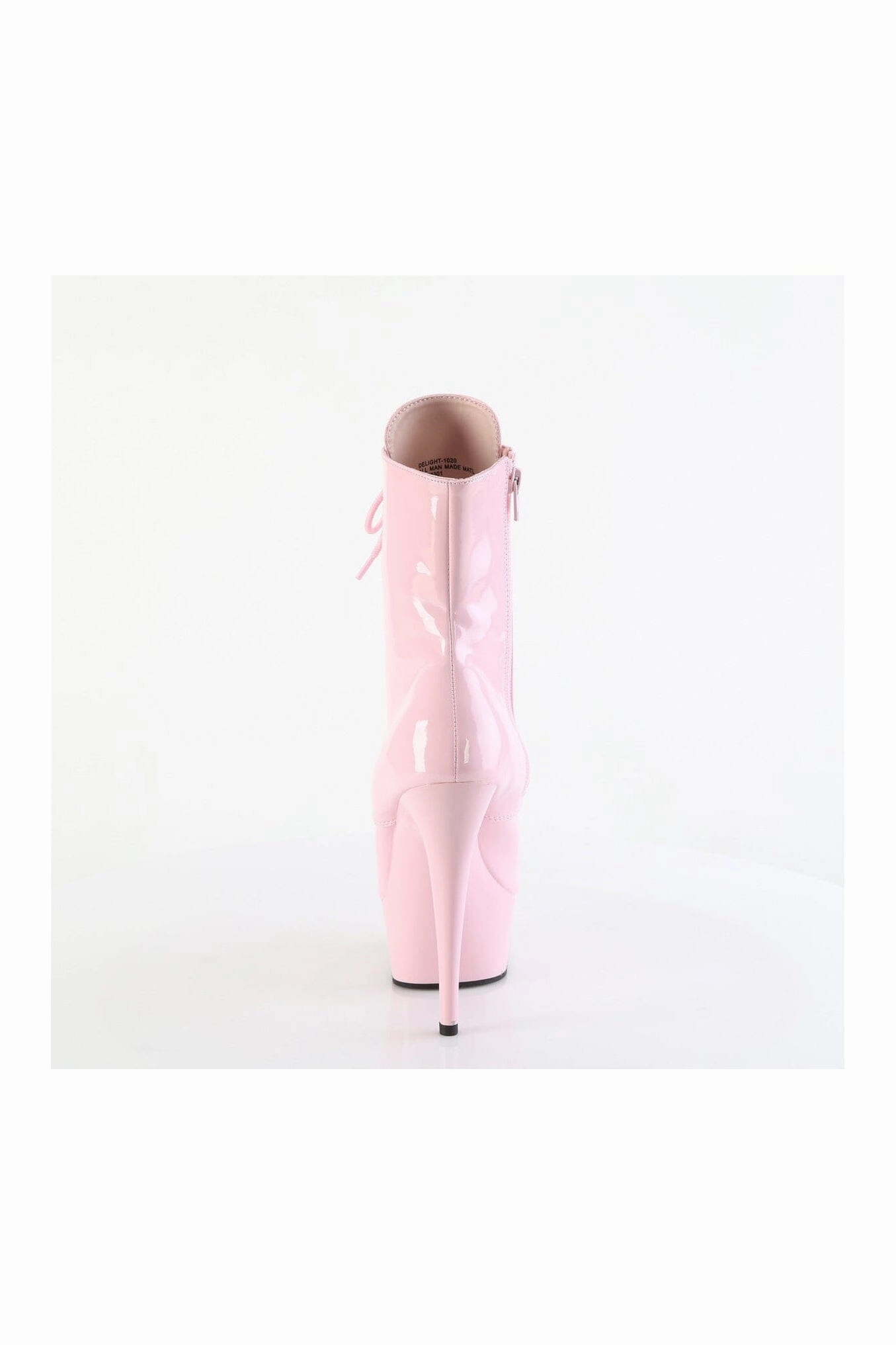 DELIGHT-1020 Pink Patent Ankle Boot