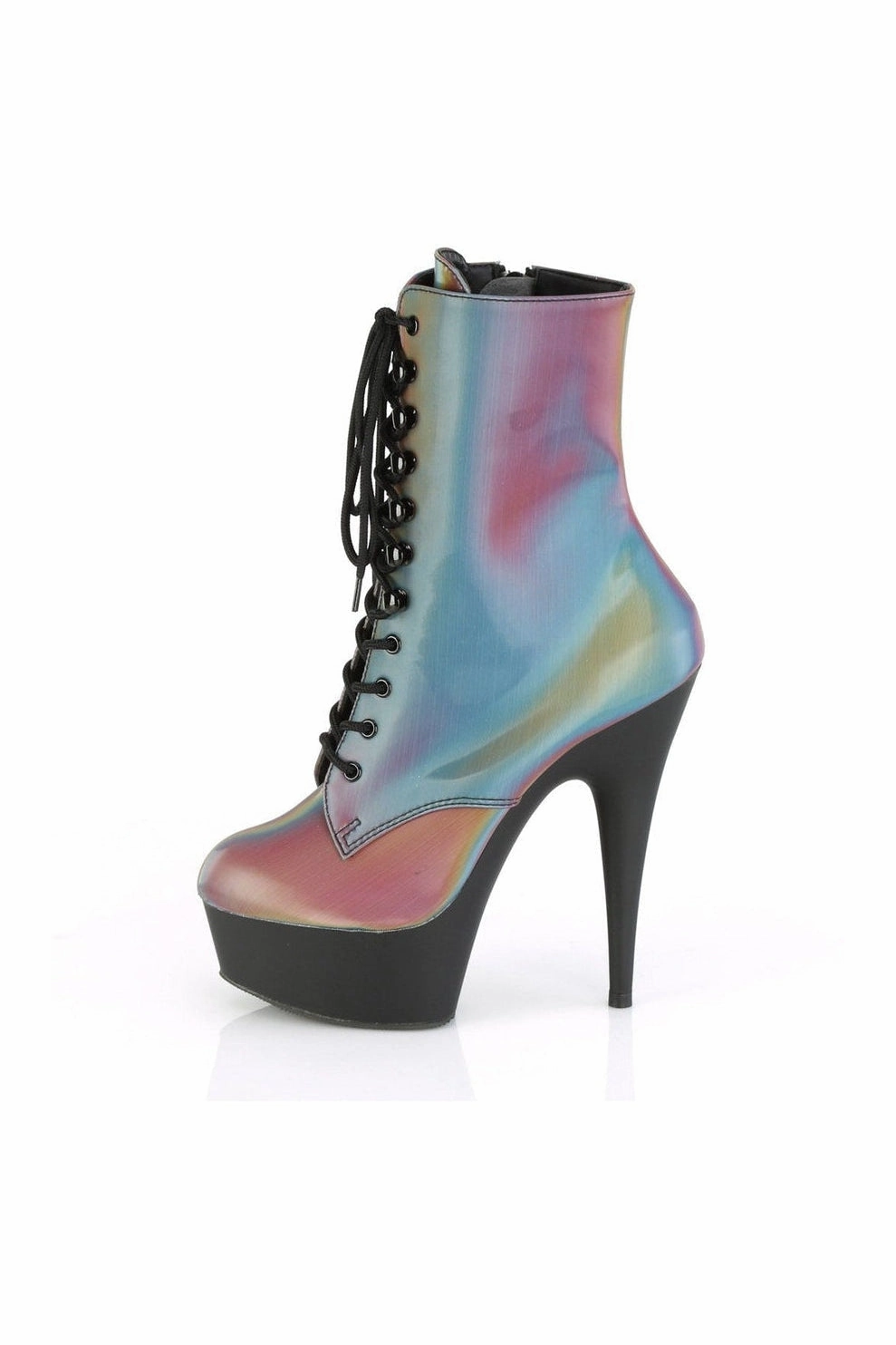 DELIGHT-1020REFL Exotic Ankle Boot | Rainbow Reflective