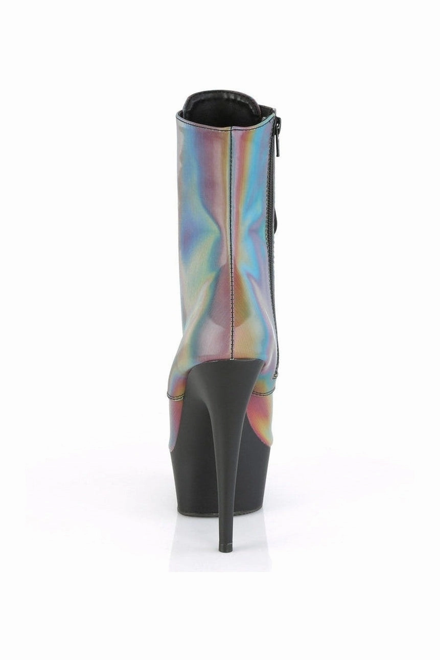 DELIGHT-1020REFL Exotic Ankle Boot | Rainbow Reflective