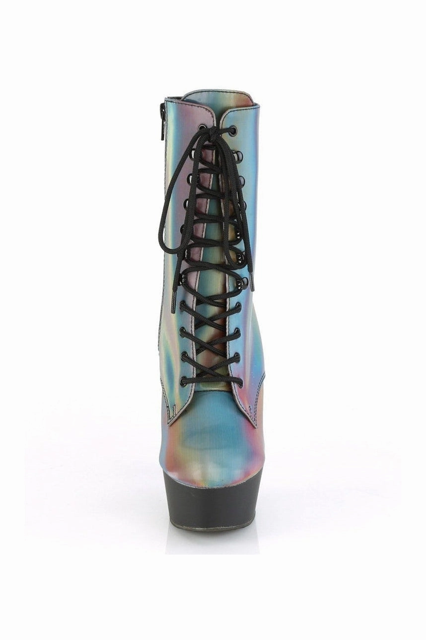 DELIGHT-1020REFL Exotic Ankle Boot | Rainbow Reflective
