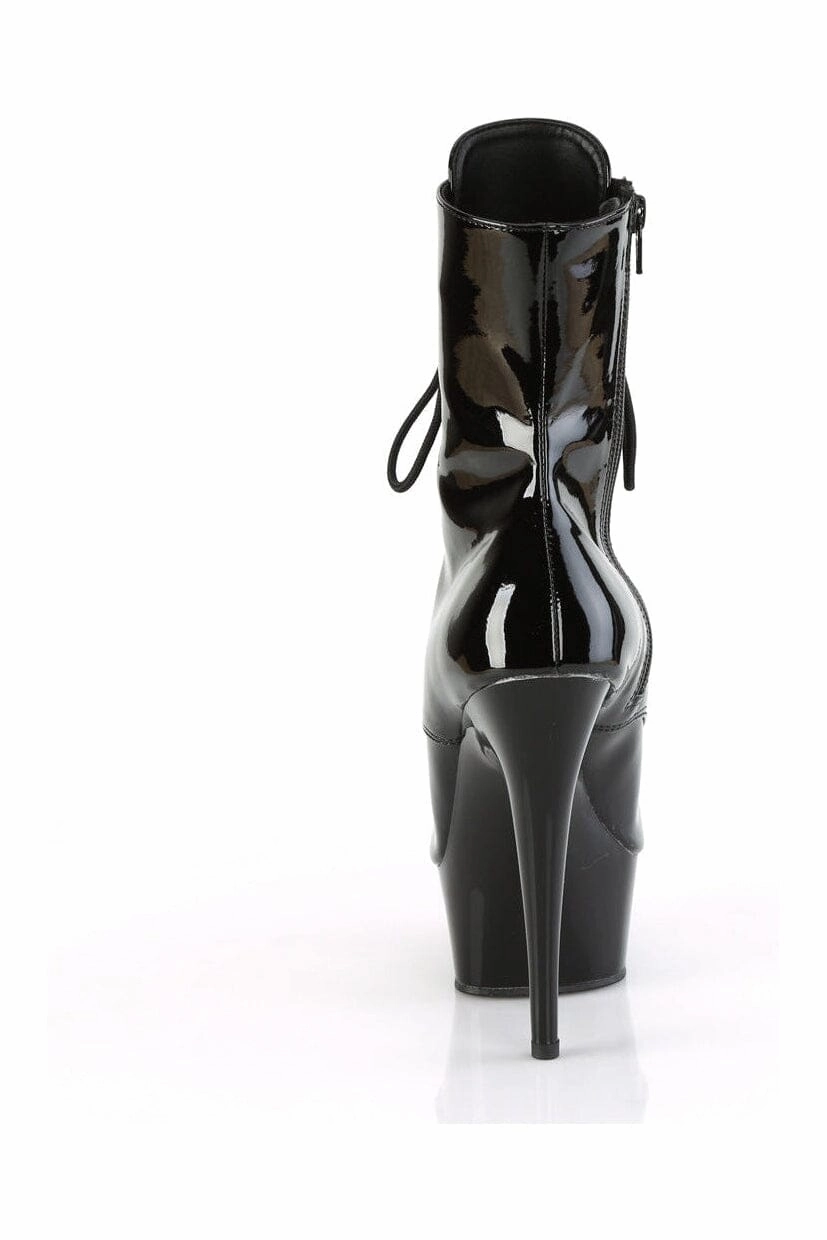 DELIGHT-1021 Black Patent Ankle Boot