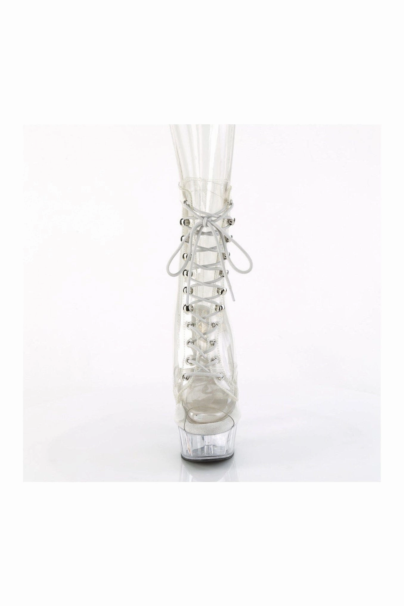 DELIGHT-1021C Clear Vinyl Ankle Boot