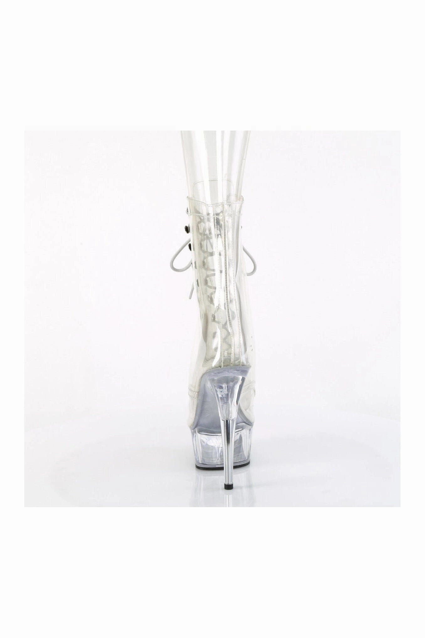DELIGHT-1021C Clear Vinyl Ankle Boot