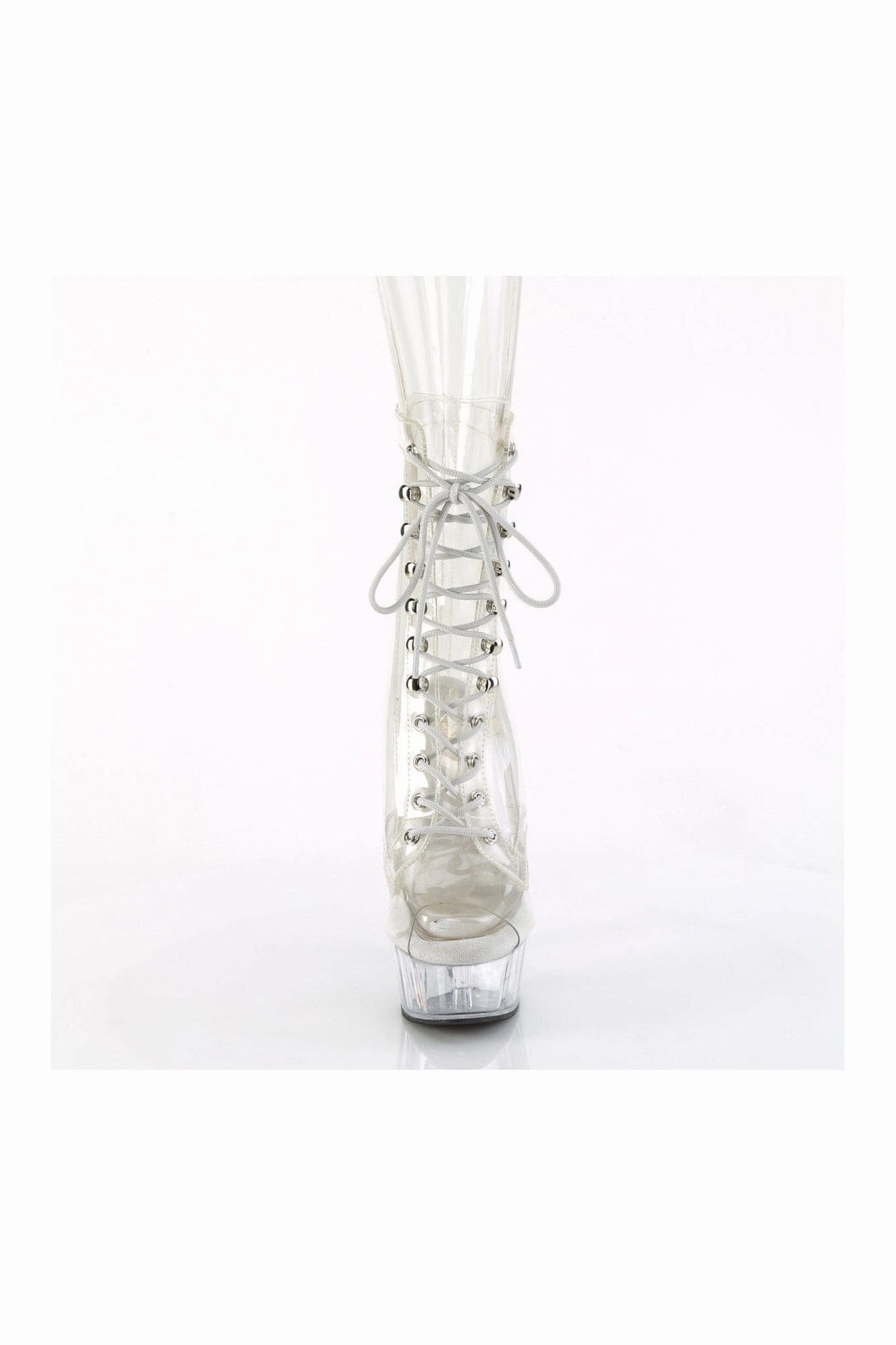 DELIGHT-1021C Clear Vinyl Ankle Boot