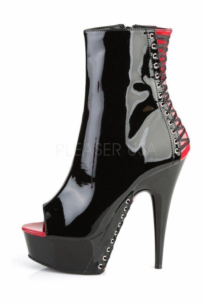 DELIGHT-1025 Platform Boot  | Black Patent